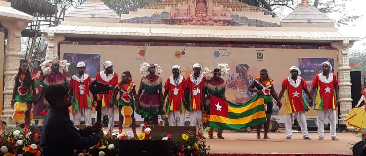  Togolese cultural troupe “Gazo Oyéyé” participated at Surajkund International Craft
Mela, in February 2024.