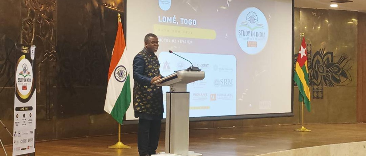 Hon’ble Minister of Higher Education and Research of Togo, H.E. Prof. Ihou Majesté
Wateba attended the third India Education Fair as Chief Guest, in February 2024.