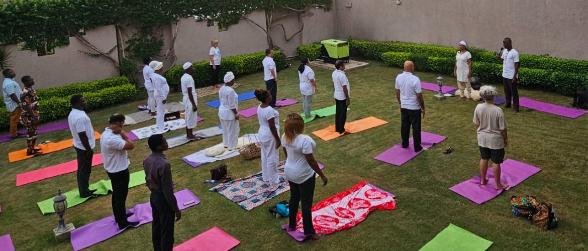  Embassy organized a Yoga awareness workshop at Embassy premises in the run-up
to International Day of Yoga, in April 2024.